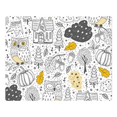 Doodle-seamless-pattern-with-autumn-elements Premium Plush Fleece Blanket (large) by Salman4z