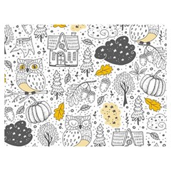 Doodle-seamless-pattern-with-autumn-elements Premium Plush Fleece Blanket (extra Small)