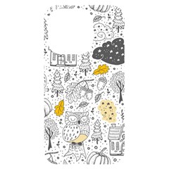 Doodle-seamless-pattern-with-autumn-elements Iphone 14 Pro Black Uv Print Case by Salman4z