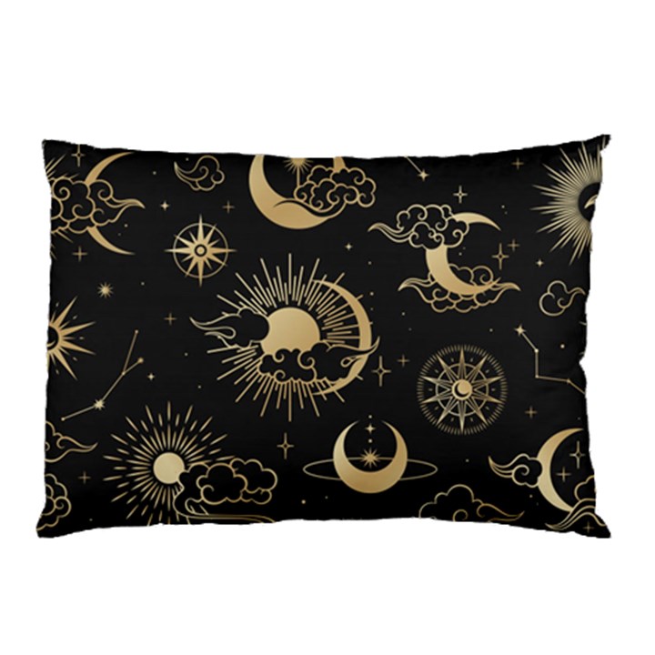 Asian-seamless-pattern-with-clouds-moon-sun-stars-vector-collection-oriental-chinese-japanese-korean Pillow Case