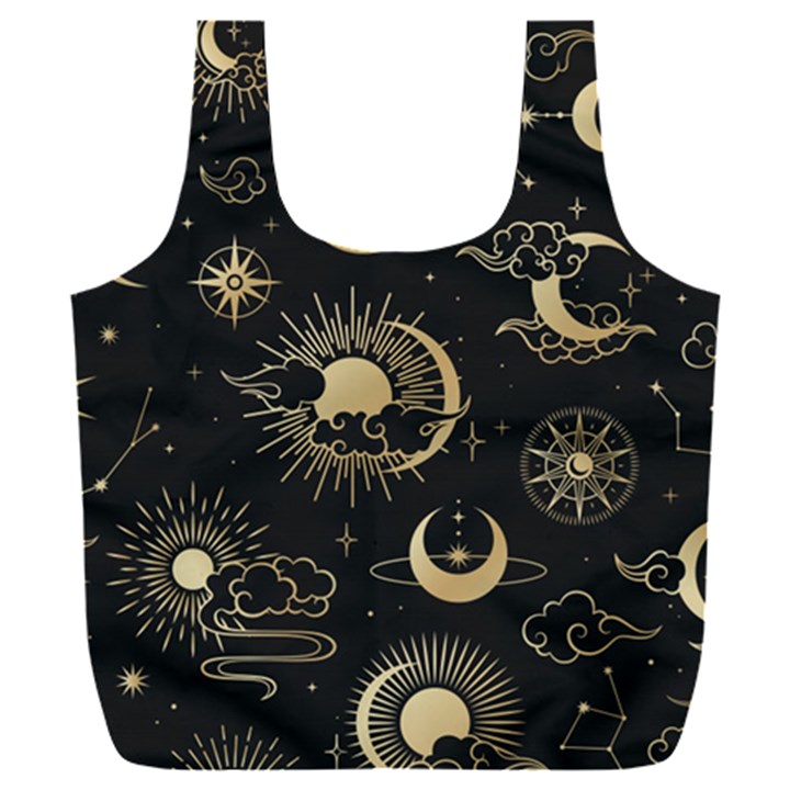 Asian-seamless-pattern-with-clouds-moon-sun-stars-vector-collection-oriental-chinese-japanese-korean Full Print Recycle Bag (XXL)