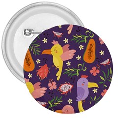 Exotic-seamless-pattern-with-parrots-fruits 3  Buttons by Salman4z