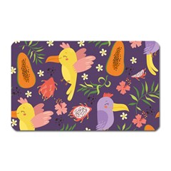 Exotic-seamless-pattern-with-parrots-fruits Magnet (rectangular) by Salman4z