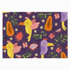 Exotic-seamless-pattern-with-parrots-fruits Large Glasses Cloth by Salman4z