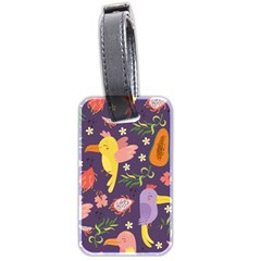 Exotic-seamless-pattern-with-parrots-fruits Luggage Tag (two Sides) by Salman4z