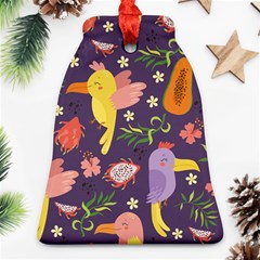 Exotic-seamless-pattern-with-parrots-fruits Bell Ornament (two Sides)