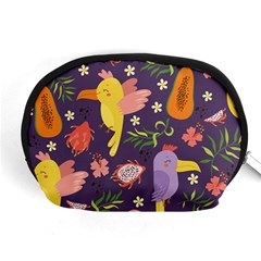 Exotic-seamless-pattern-with-parrots-fruits Accessory Pouch (medium) by Salman4z