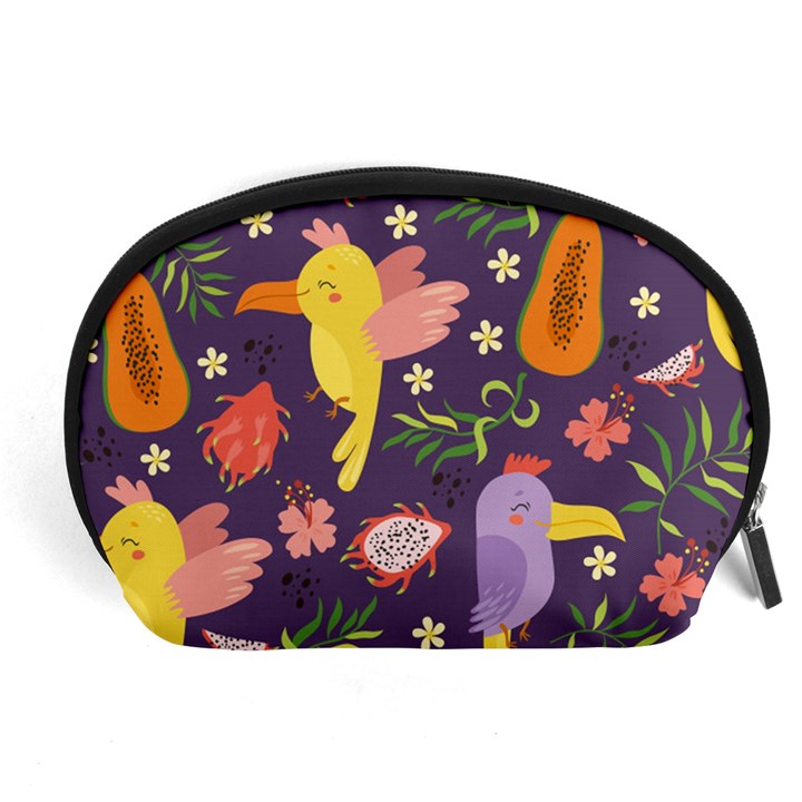 Exotic-seamless-pattern-with-parrots-fruits Accessory Pouch (Large)