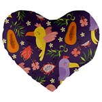 Exotic-seamless-pattern-with-parrots-fruits Large 19  Premium Flano Heart Shape Cushions Front