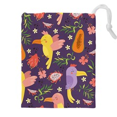 Exotic-seamless-pattern-with-parrots-fruits Drawstring Pouch (4xl) by Salman4z