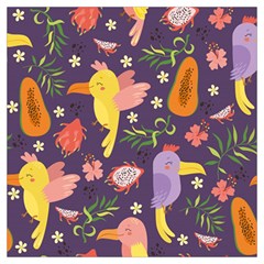 Exotic-seamless-pattern-with-parrots-fruits Lightweight Scarf  by Salman4z