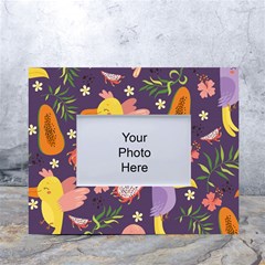 Exotic-seamless-pattern-with-parrots-fruits White Tabletop Photo Frame 4 x6  by Salman4z