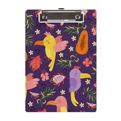 Exotic-seamless-pattern-with-parrots-fruits A5 Acrylic Clipboard