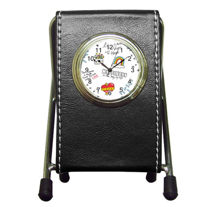 Abstract-fashion-background-suitable-fabric-printing Pen Holder Desk Clock