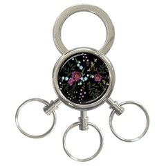 Embroidery-trend-floral-pattern-small-branches-herb-rose 3-ring Key Chain by Salman4z