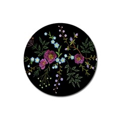 Embroidery-trend-floral-pattern-small-branches-herb-rose Magnet 3  (round) by Salman4z