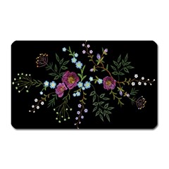 Embroidery-trend-floral-pattern-small-branches-herb-rose Magnet (rectangular) by Salman4z