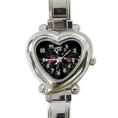 Embroidery-trend-floral-pattern-small-branches-herb-rose Heart Italian Charm Watch by Salman4z