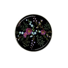 Embroidery-trend-floral-pattern-small-branches-herb-rose Hat Clip Ball Marker by Salman4z