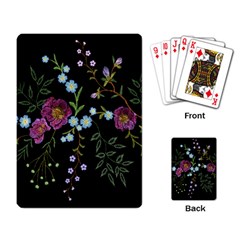 Embroidery-trend-floral-pattern-small-branches-herb-rose Playing Cards Single Design (rectangle) by Salman4z