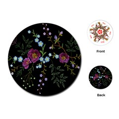 Embroidery-trend-floral-pattern-small-branches-herb-rose Playing Cards Single Design (round) by Salman4z