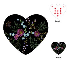 Embroidery-trend-floral-pattern-small-branches-herb-rose Playing Cards Single Design (heart) by Salman4z