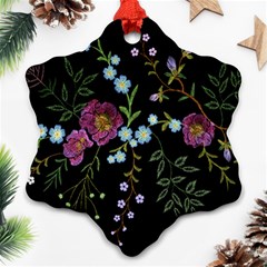 Embroidery-trend-floral-pattern-small-branches-herb-rose Ornament (snowflake)