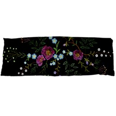 Embroidery-trend-floral-pattern-small-branches-herb-rose Body Pillow Case Dakimakura (two Sides) by Salman4z