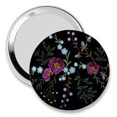 Embroidery-trend-floral-pattern-small-branches-herb-rose 3  Handbag Mirrors by Salman4z