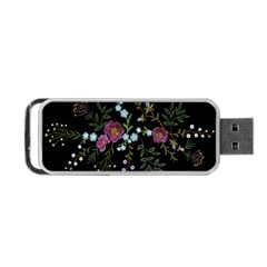 Embroidery-trend-floral-pattern-small-branches-herb-rose Portable Usb Flash (one Side) by Salman4z