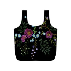 Embroidery-trend-floral-pattern-small-branches-herb-rose Full Print Recycle Bag (s) by Salman4z