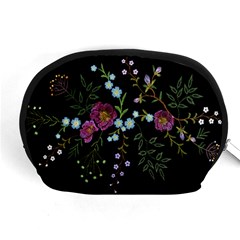 Embroidery-trend-floral-pattern-small-branches-herb-rose Accessory Pouch (medium) by Salman4z