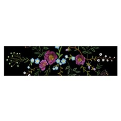 Embroidery-trend-floral-pattern-small-branches-herb-rose Oblong Satin Scarf (16  X 60 ) by Salman4z