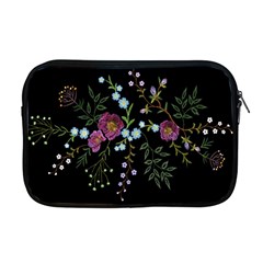 Embroidery-trend-floral-pattern-small-branches-herb-rose Apple Macbook Pro 17  Zipper Case by Salman4z