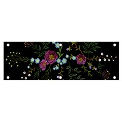 Embroidery-trend-floral-pattern-small-branches-herb-rose Banner And Sign 6  X 2  by Salman4z