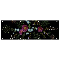 Embroidery-trend-floral-pattern-small-branches-herb-rose Banner And Sign 9  X 3  by Salman4z