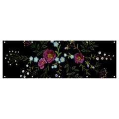 Embroidery-trend-floral-pattern-small-branches-herb-rose Banner And Sign 12  X 4  by Salman4z