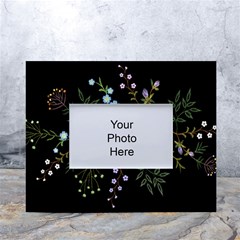 Embroidery-trend-floral-pattern-small-branches-herb-rose White Tabletop Photo Frame 4 x6  by Salman4z