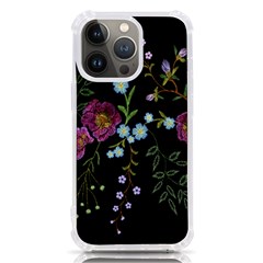 Embroidery-trend-floral-pattern-small-branches-herb-rose Iphone 13 Pro Tpu Uv Print Case