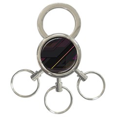 Gradient-geometric-shapes-dark-background 3-ring Key Chain by Salman4z