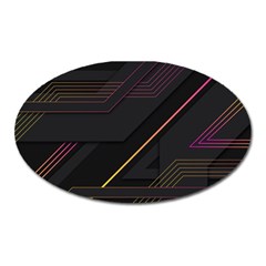 Gradient-geometric-shapes-dark-background Oval Magnet by Salman4z