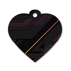 Gradient-geometric-shapes-dark-background Dog Tag Heart (one Side) by Salman4z