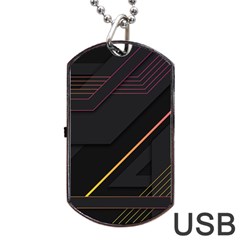 Gradient-geometric-shapes-dark-background Dog Tag Usb Flash (two Sides) by Salman4z