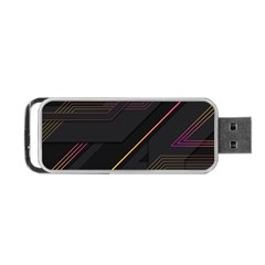 Gradient-geometric-shapes-dark-background Portable Usb Flash (one Side) by Salman4z