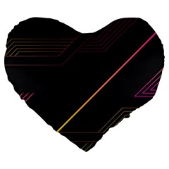 Gradient-geometric-shapes-dark-background Large 19  Premium Heart Shape Cushions by Salman4z