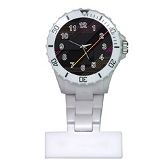 Gradient-geometric-shapes-dark-background Plastic Nurses Watch by Salman4z