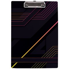 Gradient-geometric-shapes-dark-background A4 Acrylic Clipboard by Salman4z