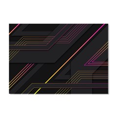 Gradient-geometric-shapes-dark-background Crystal Sticker (a4) by Salman4z