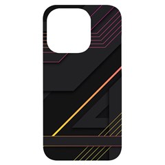 Gradient-geometric-shapes-dark-background Iphone 14 Pro Black Uv Print Case