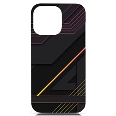 Gradient-geometric-shapes-dark-background Iphone 14 Pro Max Black Uv Print Case